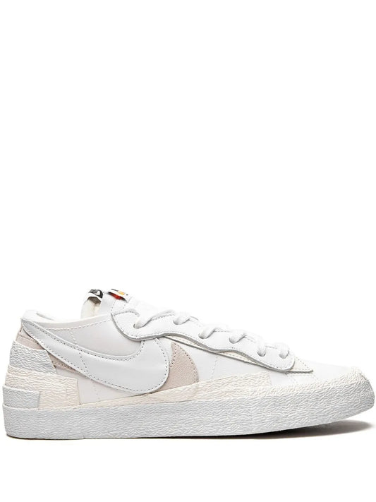 Nike X Sacai Blazer Low White Patent Leather Sneakers